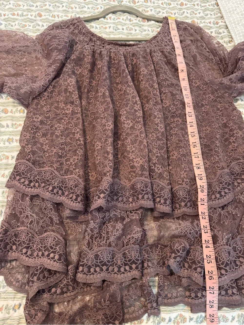 Free People Goldie Knit Top - Plum Dust Size Medium Lace Boho